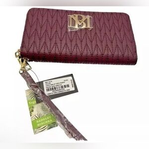 Badgley Mischka Plum Long Wallet With Phone Pocket and Wristlet NWT $59